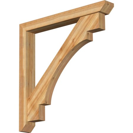 Ekena Millwork Merced Slat Rough Sawn Bracket w/ Offset Brace, Western Red Cedar, 6"W x 48"D x 48"H BKT0604X48X48MRC06RWR